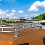 Charger l'image dans la galerie, Starlink Standard Roof Rack Mount securely installed on vehicle rooftop cargo rack, providing stable and durable satellite dish mounting for outdoor and travel use