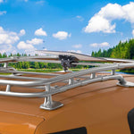 Charger l'image dans la galerie, Starlink Standard Roof Rack Mount securely installed on vehicle rooftop cargo rack, providing stable and durable satellite dish mounting for outdoor and travel use