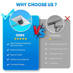 Charger l'image dans la galerie, Starlink Standard Roof Rack Mount comparison chart showing advantages over competitors, featuring high-quality integrated aluminum alloy, perfect fit, easy installation, stable windproof design, and compact structure versus ordinary plastic metal and unstable mounts