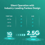 Charger l'image dans la galerie, Ethernet Switch –8- Port 2.5G Multi-Gig, Ultra-Fast Silent Plug-and-Play