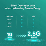 Charger l'image dans la galerie, Ethernet Switch –8- Port 2.5G Multi-Gig, Ultra-Fast Silent Plug-and-Play