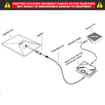 Load image into Gallery viewer, Wiring diagram showing how the Starlink Mini 150W GigE Passive PoE Injector connects the Starlink Mini Dishy to a router or PC via splitter, extended cable, and 48V PoE Ethernet port for optimal performance