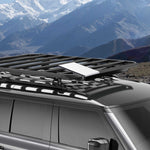 Charger l'image dans la galerie, Starlink Mini Roof Rack Mount installed on an off-road vehicle roof rack securely holding the Starlink Mini Dishy