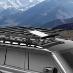 Charger l'image dans la galerie, Starlink Mini Roof Rack Mount installed on an off-road vehicle roof rack securely holding the Starlink Mini Dishy