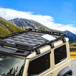 Charger l'image dans la galerie, Starlink Mini Roof Rack Mount on an off-road vehicle roof platform, providing stable support for the Starlink Mini Dishy satellite connection