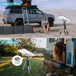 Charger l'image dans la galerie, Starlink Mini Tripod Mount Adapter enabling stable satellite internet for camping, hiking, and RV traveling in remote areas.