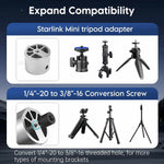 Charger l'image dans la galerie, Starlink Mini Tripod Mount Adapter with 1/4"-20 to 3/8"-16 conversion screw for use with various tripods and mounting brackets