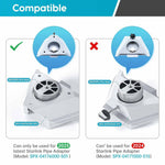 Charger l'image dans la galerie, Starlink Mini Tripod Mount Adapter compatibility chart showing fit for 2025 Starlink Pipe Adapter model SPX-04176000-501 and not for 2024 version