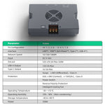 Charger l'image dans la galerie, Gigabit PoE Injector specifications: Gigabit 10/100/1000M, DC 9–36V input, 52V±3% 6A (320W) PoE output, dual USB (12V/5V), ESD/surge and reverse polarity protection, smart fan