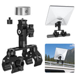 Load image into Gallery viewer, Adjustable Dual-Clamp Mount for Starlink Mini & Mini X | Aluminum Rail Mount with 270° Rotation for RV Ladder, Roof Rack & Tripod