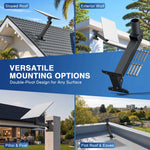 Load image into Gallery viewer, Starlink Adjustable Home Mount double-pivot bracket in black metal, with pipe adapter and mounting screws for roof or wall installation