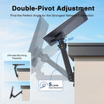 Load image into Gallery viewer, Starlink Adjustable Home Mount with black metal double-pivot arm, adjustable joints, and a dish adapter for flexible positioning