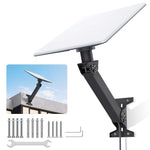 Load image into Gallery viewer, Starlink Adjustable Home Mount with a black metal double-pivot arm, white dish adapter, wall plate and installation hardware