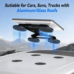 Load image into Gallery viewer, Starlink Magnetic Mount Metal Plates, four round black steel pads beneath a magnetic roof mount for aluminum or glass roofs