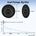 Load image into Gallery viewer, Starlink Magnetic Mount Metal Plates shown as thin round black steel discs with silver concentric rings and a 2 mm profile