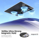 Load image into Gallery viewer, 320lbs Magnetic Roof Mount with a black rectangular aluminum plate and multiple circular magnetic bases beneath