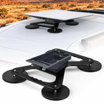 Load image into Gallery viewer, 320lbs Magnetic Roof Mount with black metal frame, four round magnetic bases and a slide-in dish bracket shown on a white vehicle roof