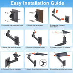 Load image into Gallery viewer, Starlink Adjustable Home Mount, a black metal double-pivot bracket with a V5 adapter and hidden cable routing