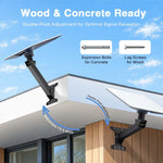 Load image into Gallery viewer, Starlink Adjustable Home Mount with black metal double-pivot arm, adjustable tilt base, and wood and concrete fasteners